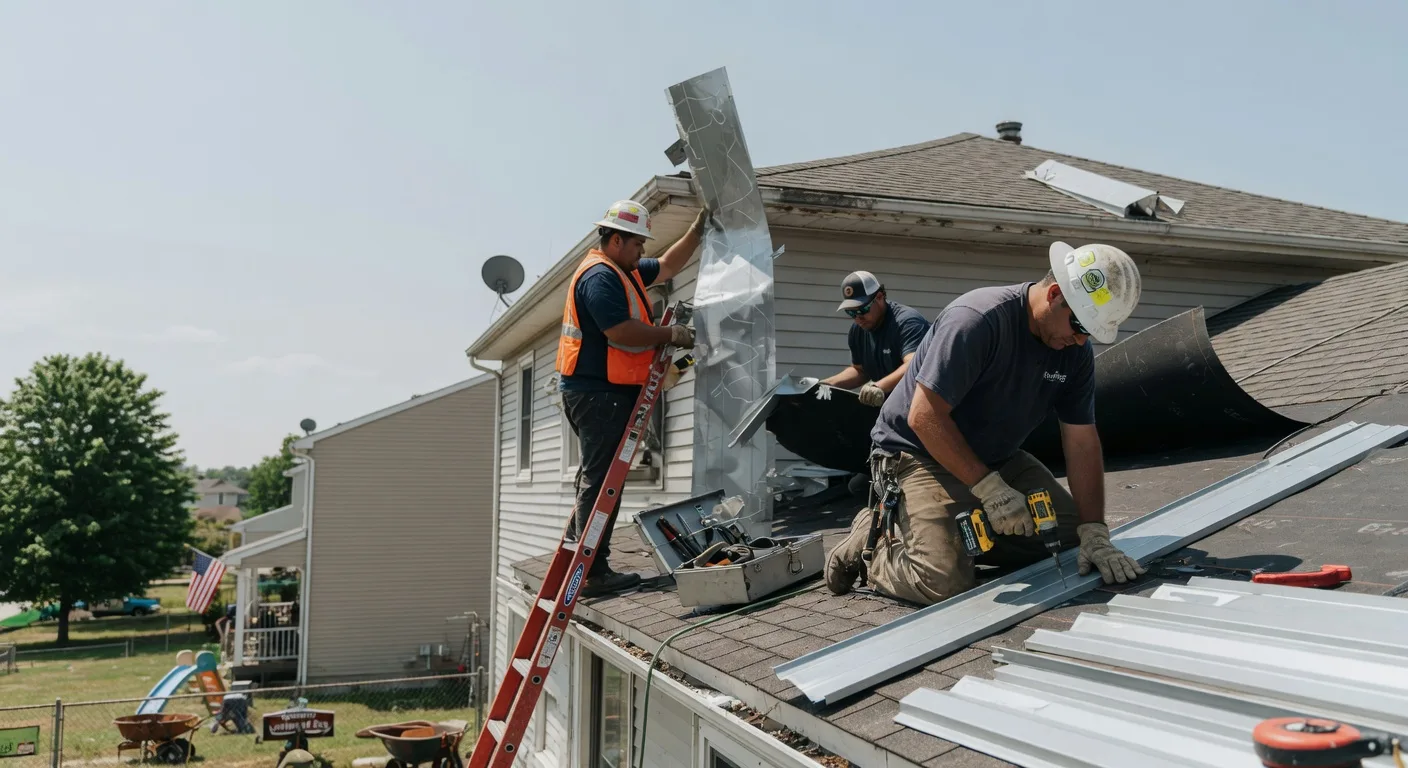 Storm Damage Metal Roof Repair in Lynnville, IA